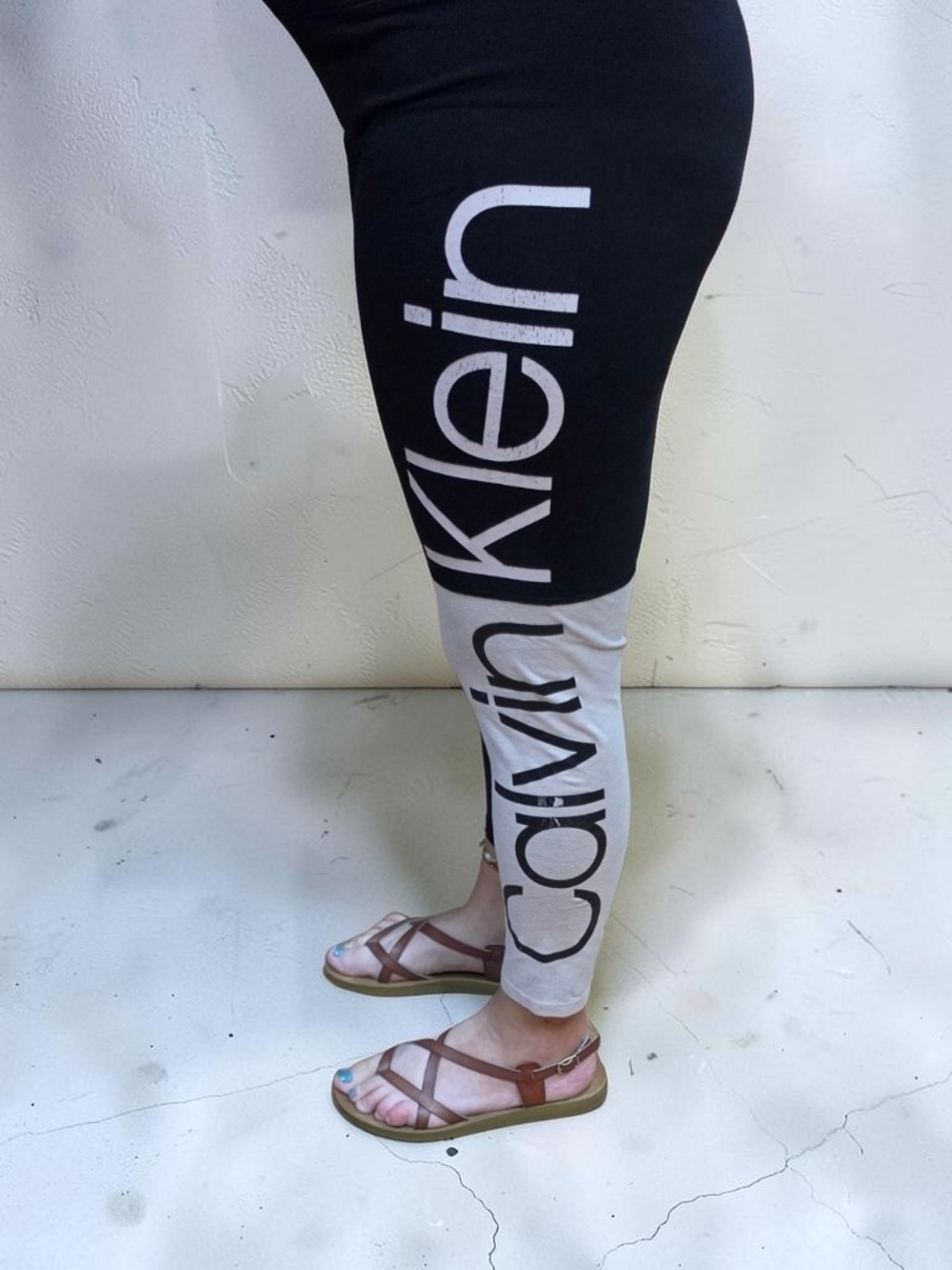 Calvin Klein Black and White Logo Leggings